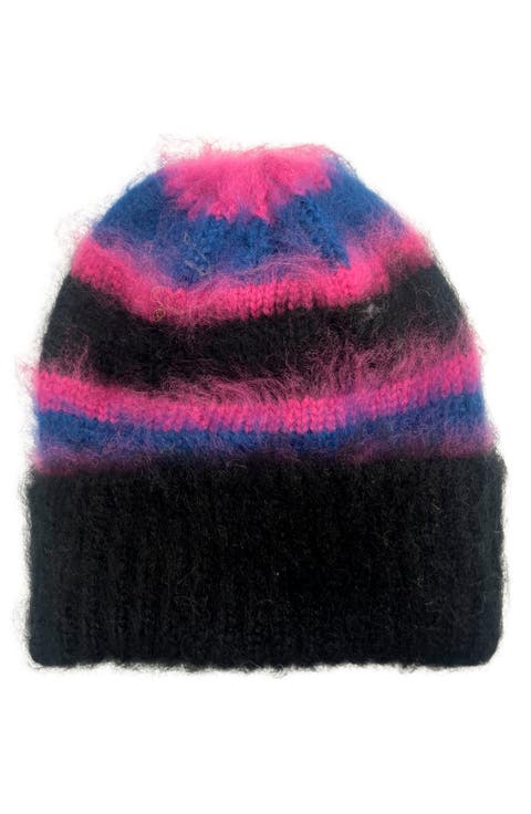 Stripe Fuzzy Beanie