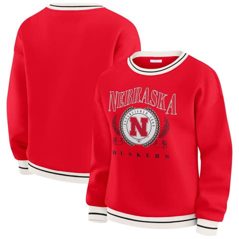 Women's WEAR by Erin Andrews Scarlet Nebraska Huskers Seal Sweatshirt