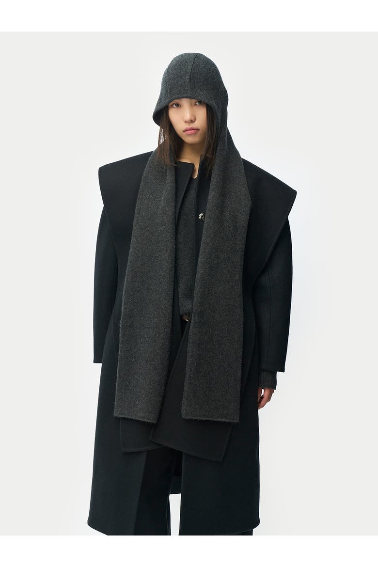 Cashmere Hooded Wrap, Alternate, color, black