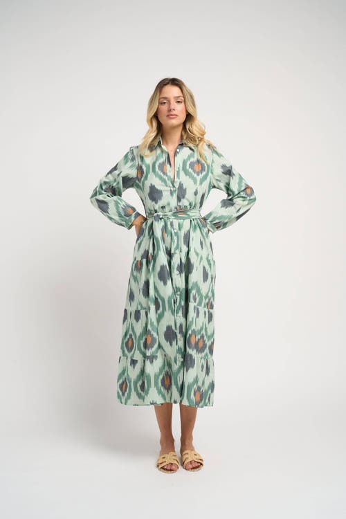Guadalupe Design Ariel Ikat Dress In Green