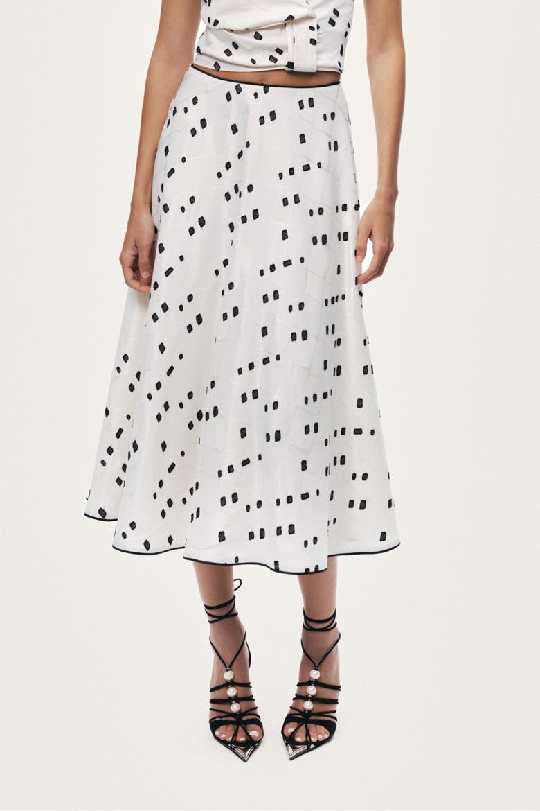 Women's High-Rise Midi Skirt with Print Details, Main, color, Multi-Colored