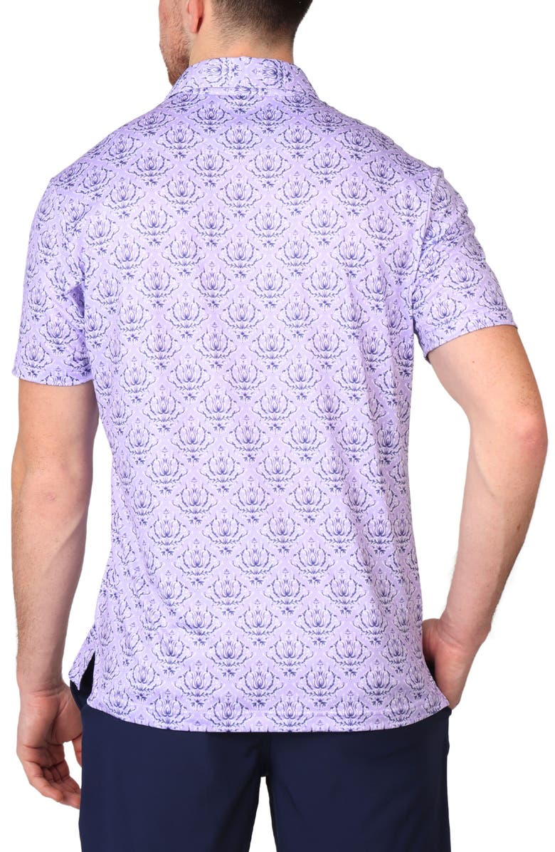 TailorByrd Damask Print Performance Polo, Alternate, color, Lilac