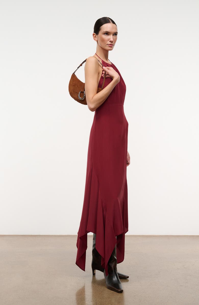 STAUD Harlow Crescent Suede Shoulder Bag, Alternate, color, Tabac