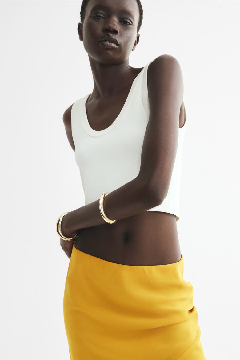 Satin Slip Skirt, Alternate, color, Orange