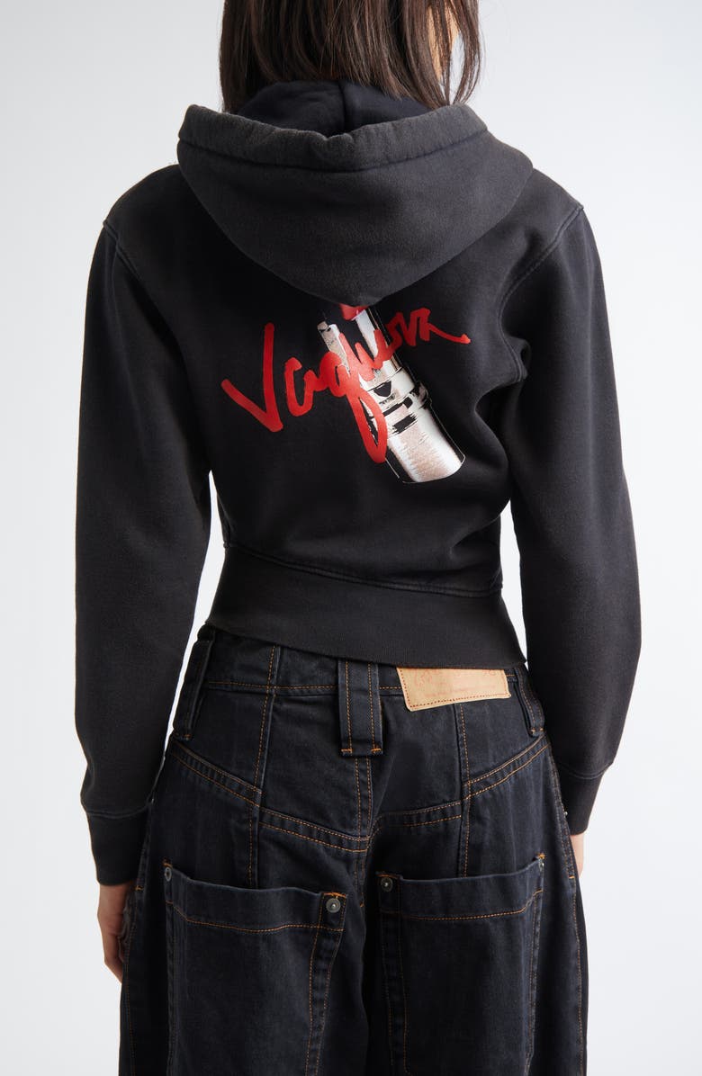 Vaquera Twisted Full Zip Hoodie, Alternate, color, Faded Black