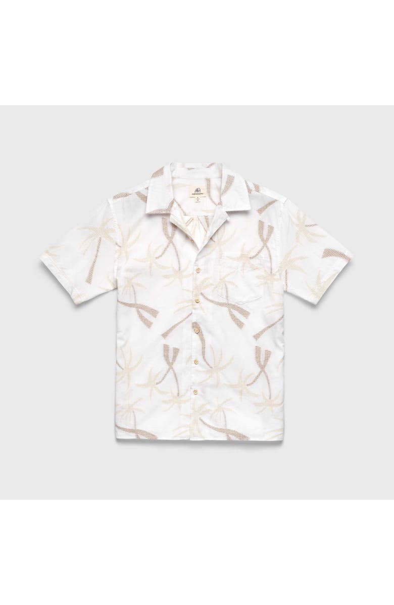 Surfside Supply Co. Mariner Palm Camp Collar Shirt, Main, color, White