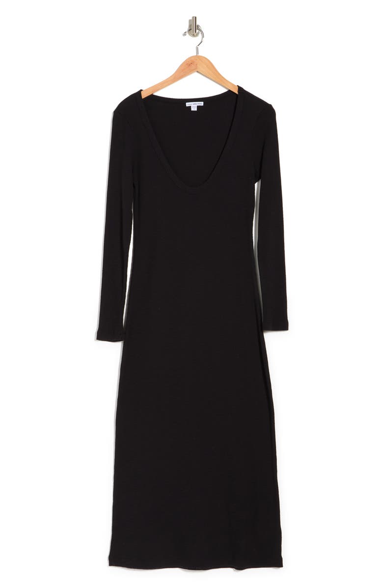 James Perse V-Neck Thermal Knit Dress, Alternate, color, 