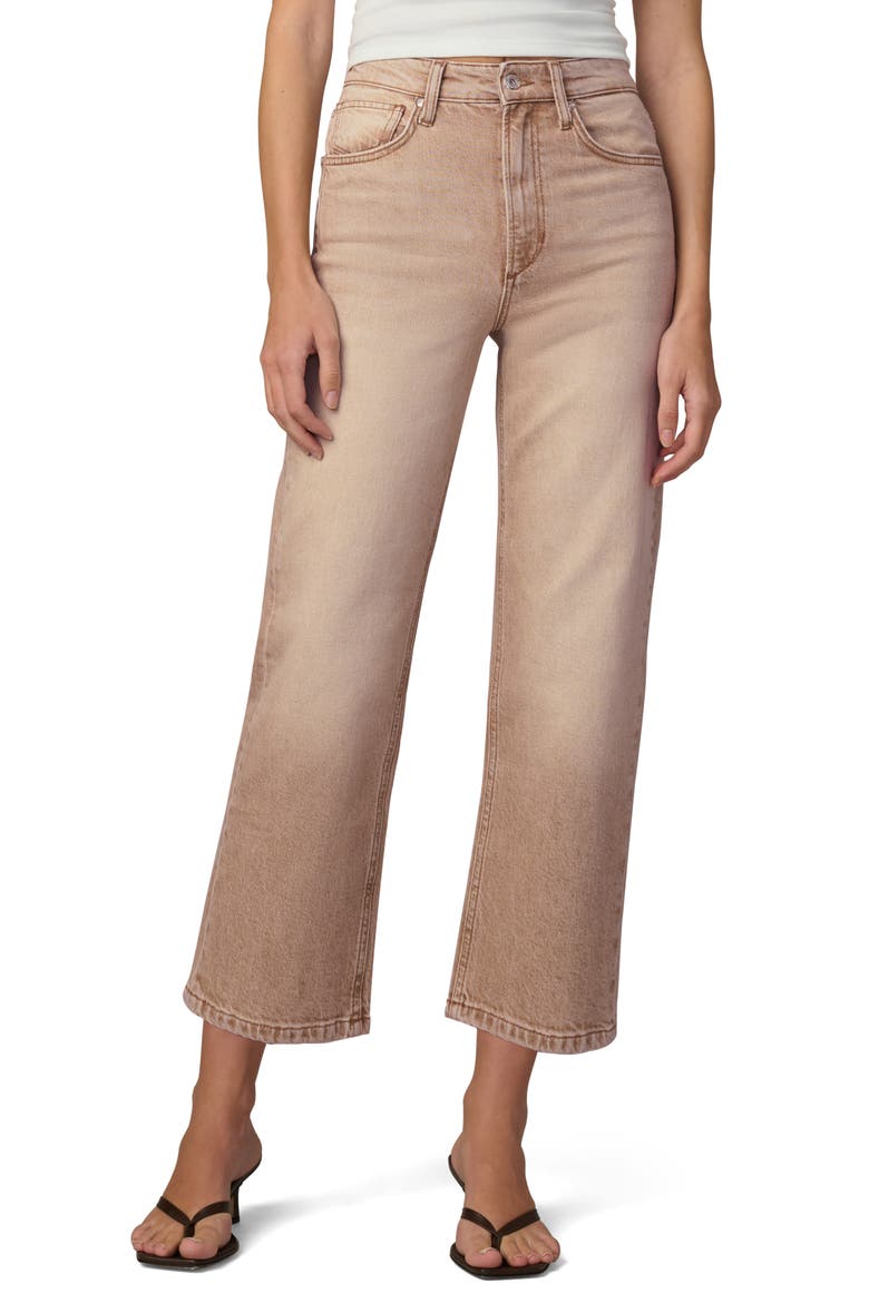 The Margot High Waist Crop Straight Leg Jeans, Main, color, WASHED TANNIN