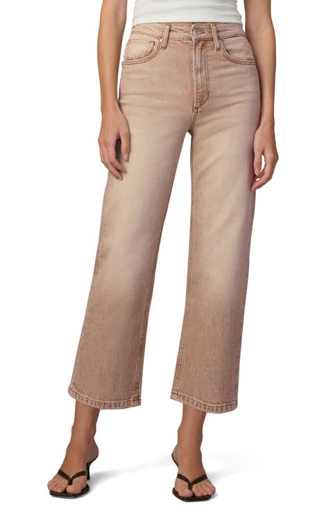 The Margot High Waist Crop Straight Leg Jeans (Washed Tannin)