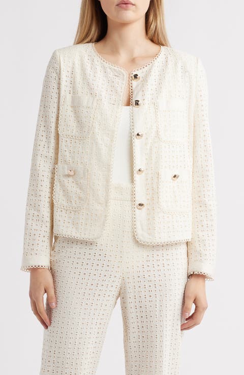 Cotton Eyelet Jacket (Petite)