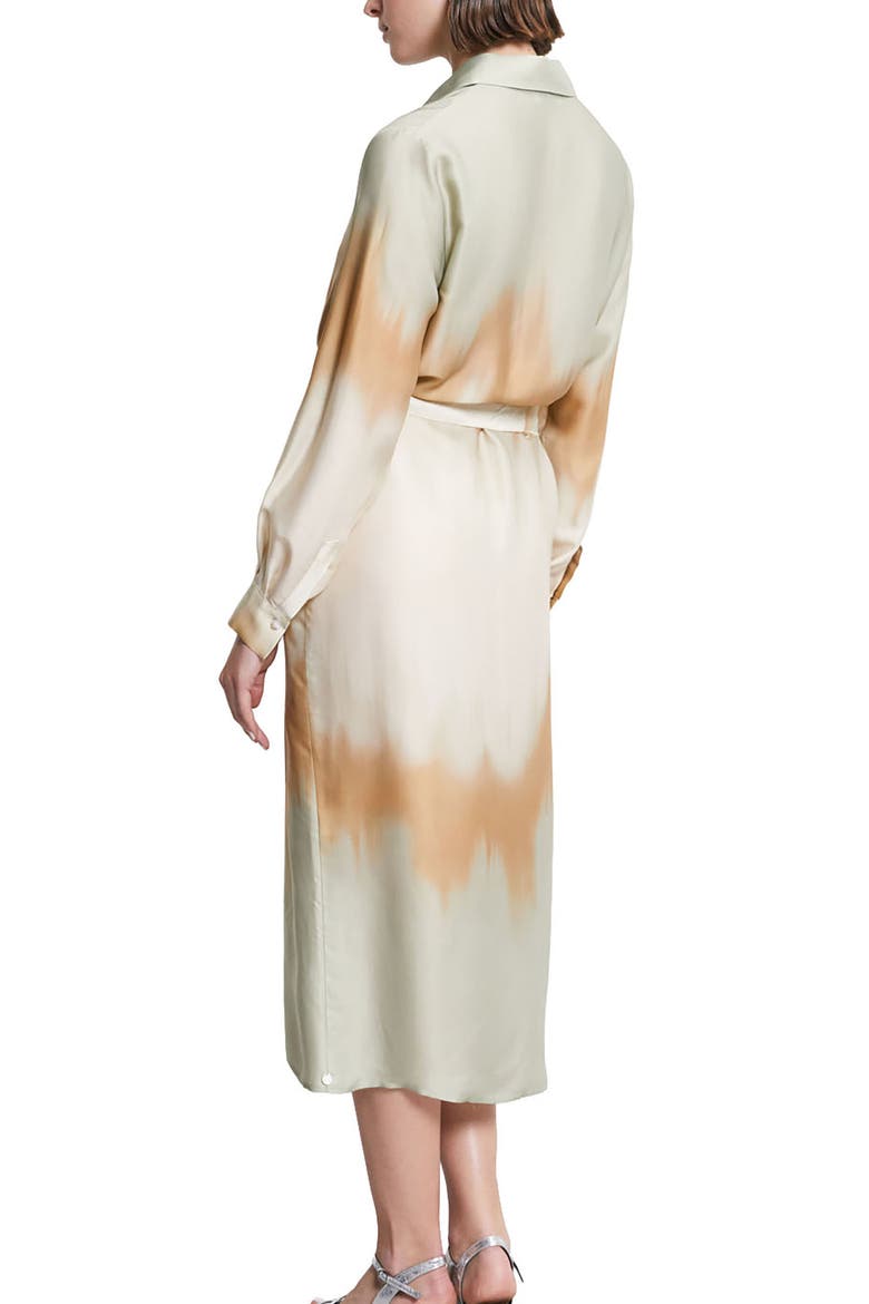 Printed Viscose Long Shirt Dress, Alternate, color, Mint