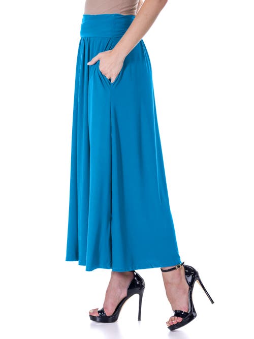 24seven Comfort Apparel Foldover Maxi Skirt With Pockets
