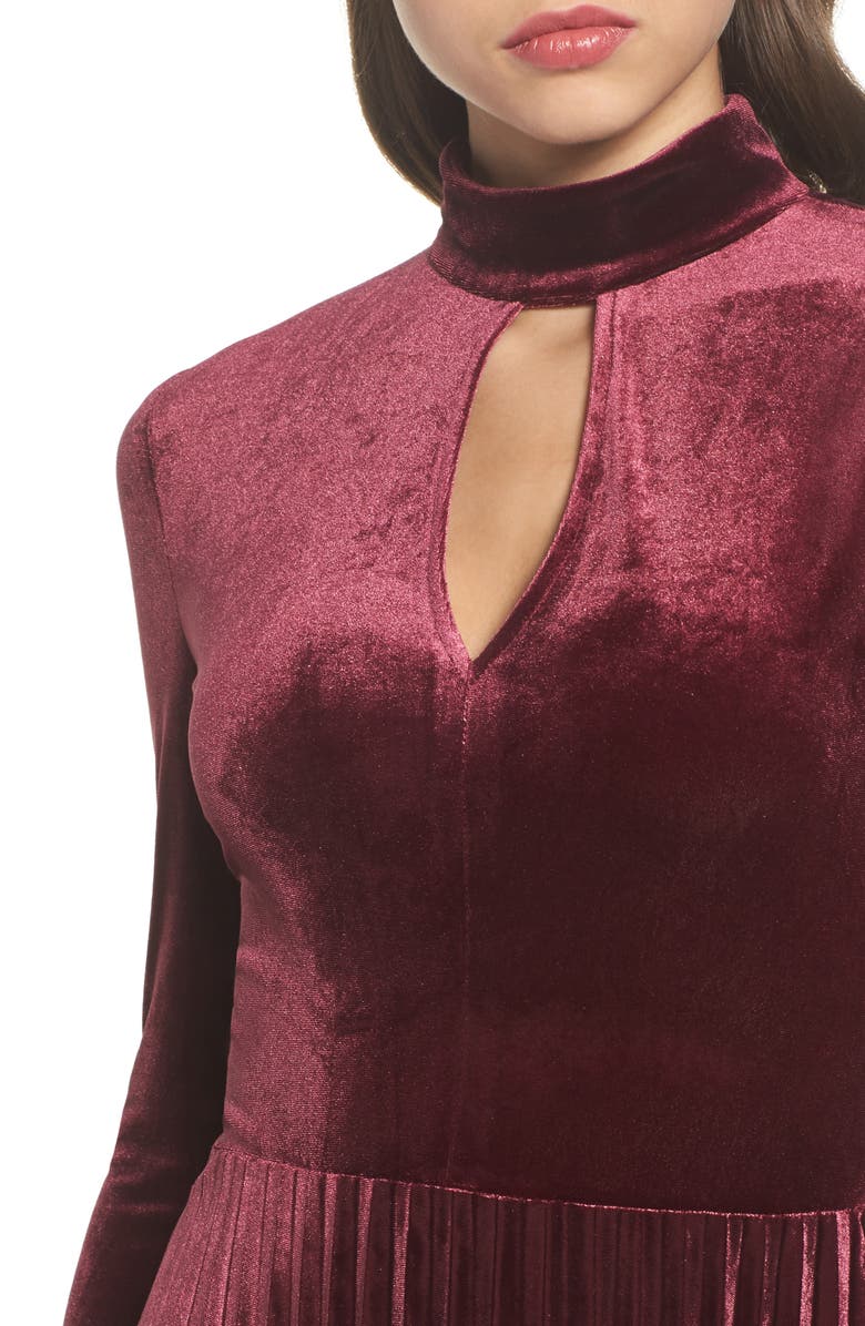 Maggy London Velvet Midi Dress, Alternate, color,