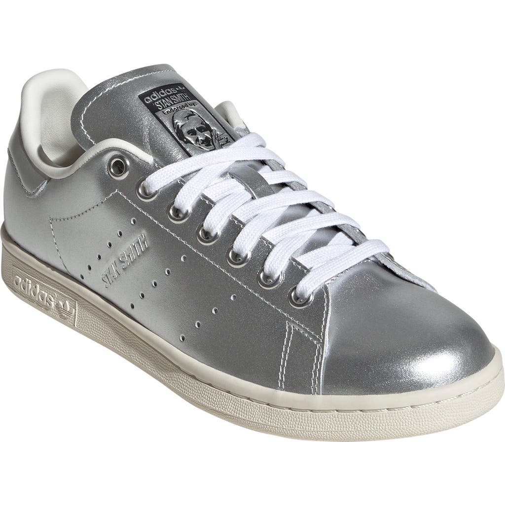 Adidas Originals Adidas Stan Smith Sneaker In Silver Met/silver Met/black
