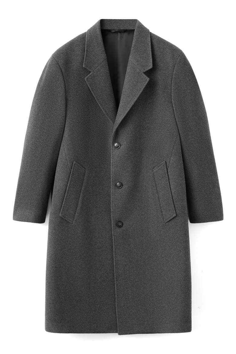 Long Wool Blend Coat, Alternate, color, GREY