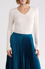 BOSS Ellerson Ribbed V-Neck Top