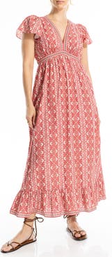 MAX STUDIO Flutter Sleeve Maxi Dress