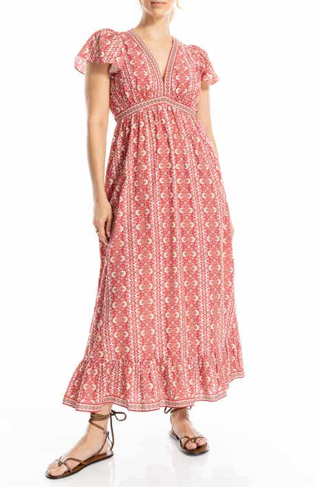 MAX STUDIO Flutter Sleeve Maxi Dress