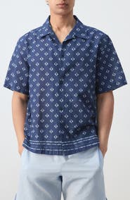 MANGO Ikat Cotton Camp Shirt