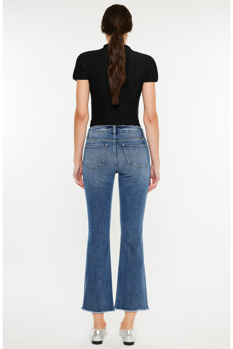 Honey Essentials High Rise Cropped Bootcut Jeans, Alternate, color, Dark Wash