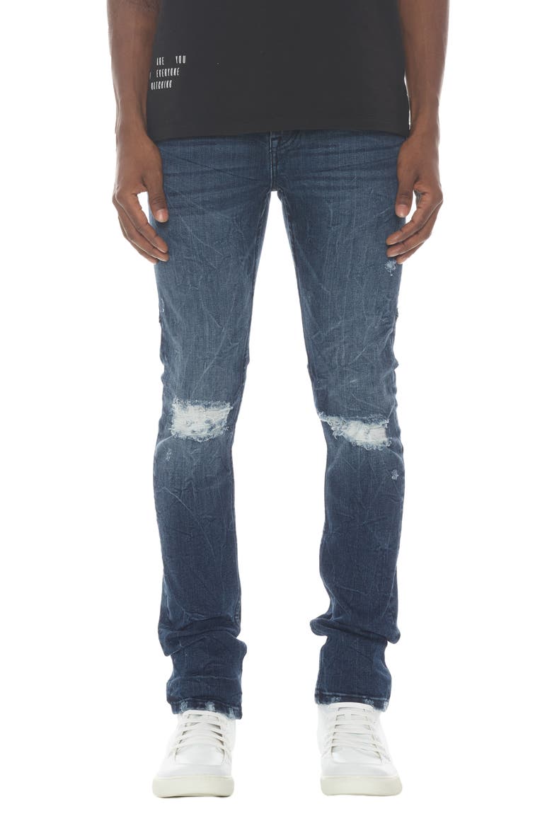 Strat Distressed Super Skinny Jeans, Main, color, STERLING
