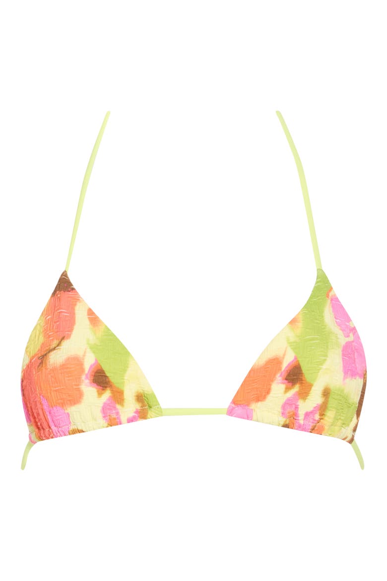 Printed Mika Triangle Bikini Top, Alternate, color, PINK COMBO
