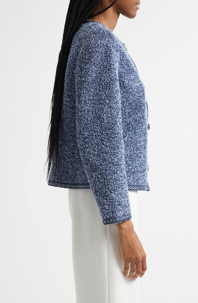 Elie Tahari Dionne Tweed Jacket, Alternate, color, Cremona Blue Tweed