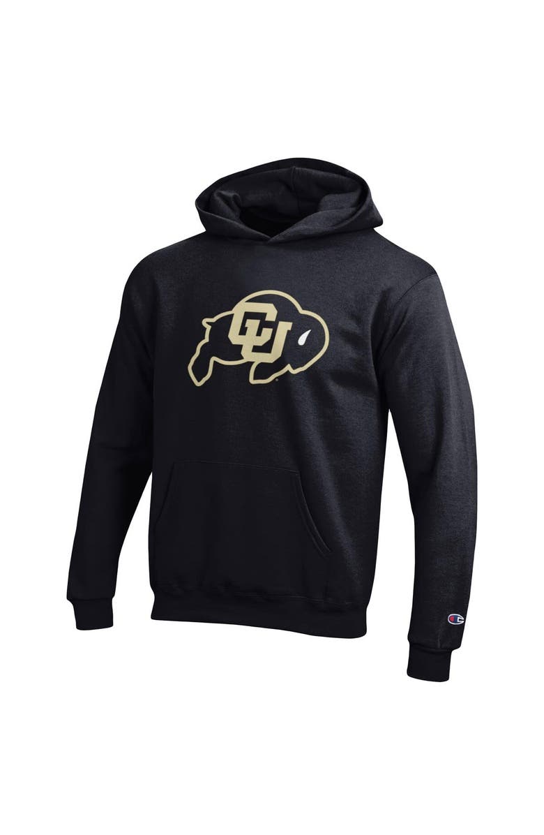 Champion Youth Champion Black Colorado Buffaloes Powerblend Primary Logo Pullover Hoodie, Alternate, color, Black