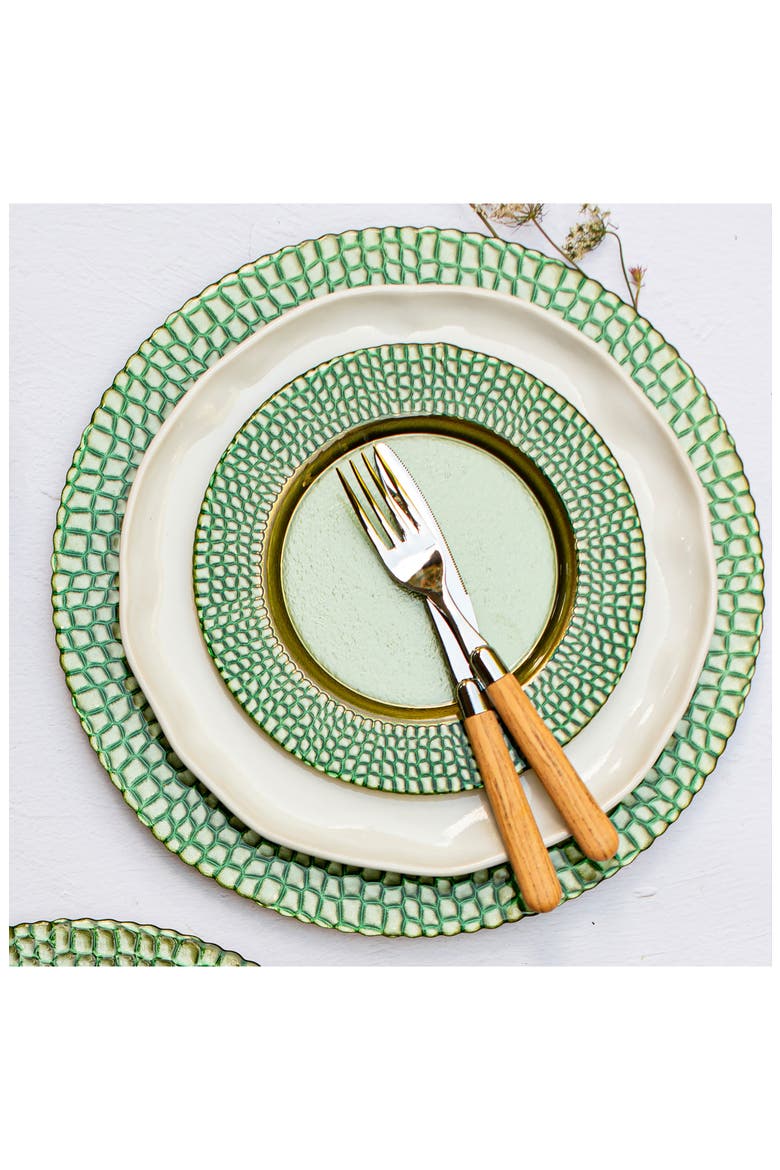 Pelli Glass Green Charger, Alternate, color, GREEN