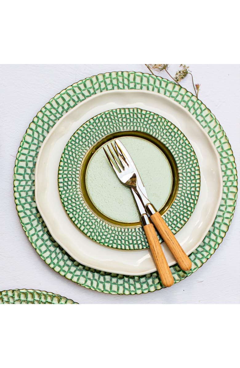 VIETRI Pelli Glass Green Charger, Alternate, color, Green