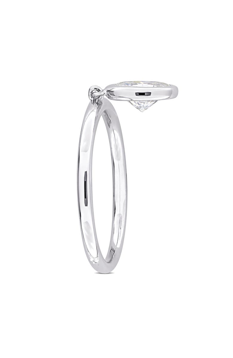DELMAR Lab-Created Moissanite Drop Ring, Alternate, color, White