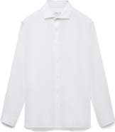 MANGO Slim Fit Linen Button-Up Shirt