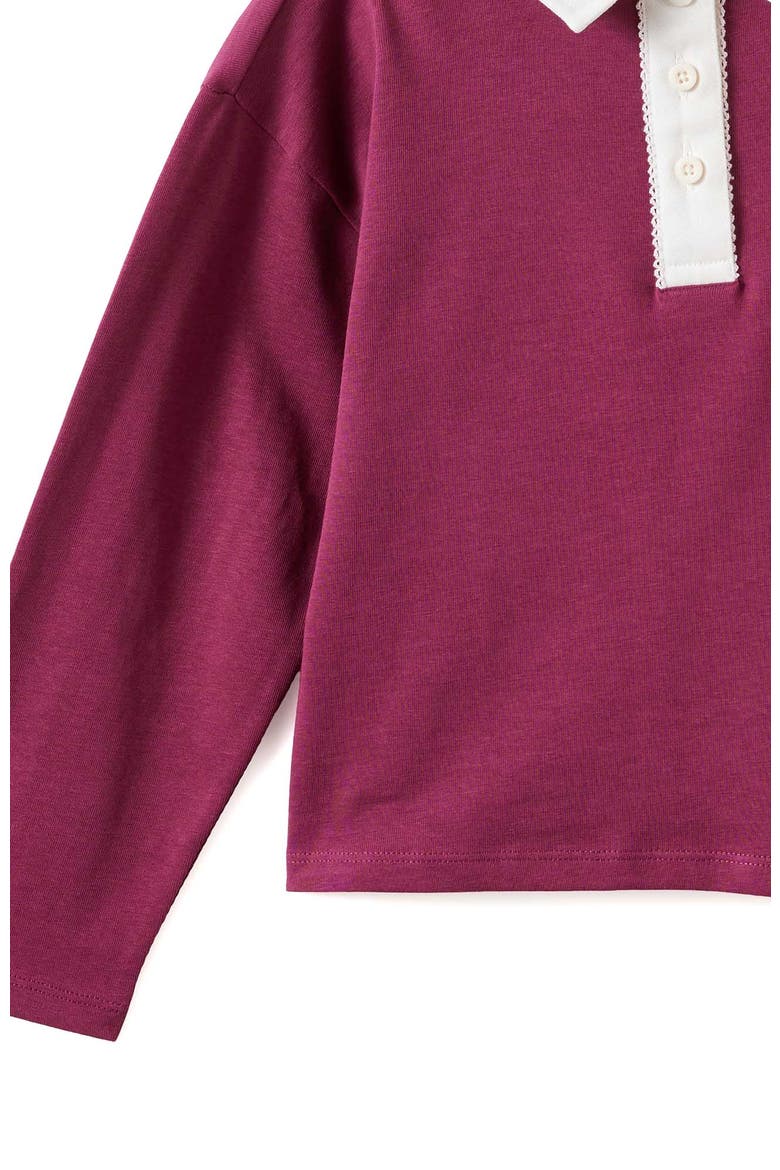 Kid's Rugby Polo, Alternate, color, Berry Jam Love