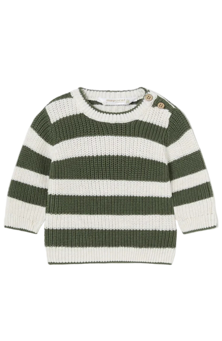 Mayoral Striped Forest Sweater, Main, color, Olive