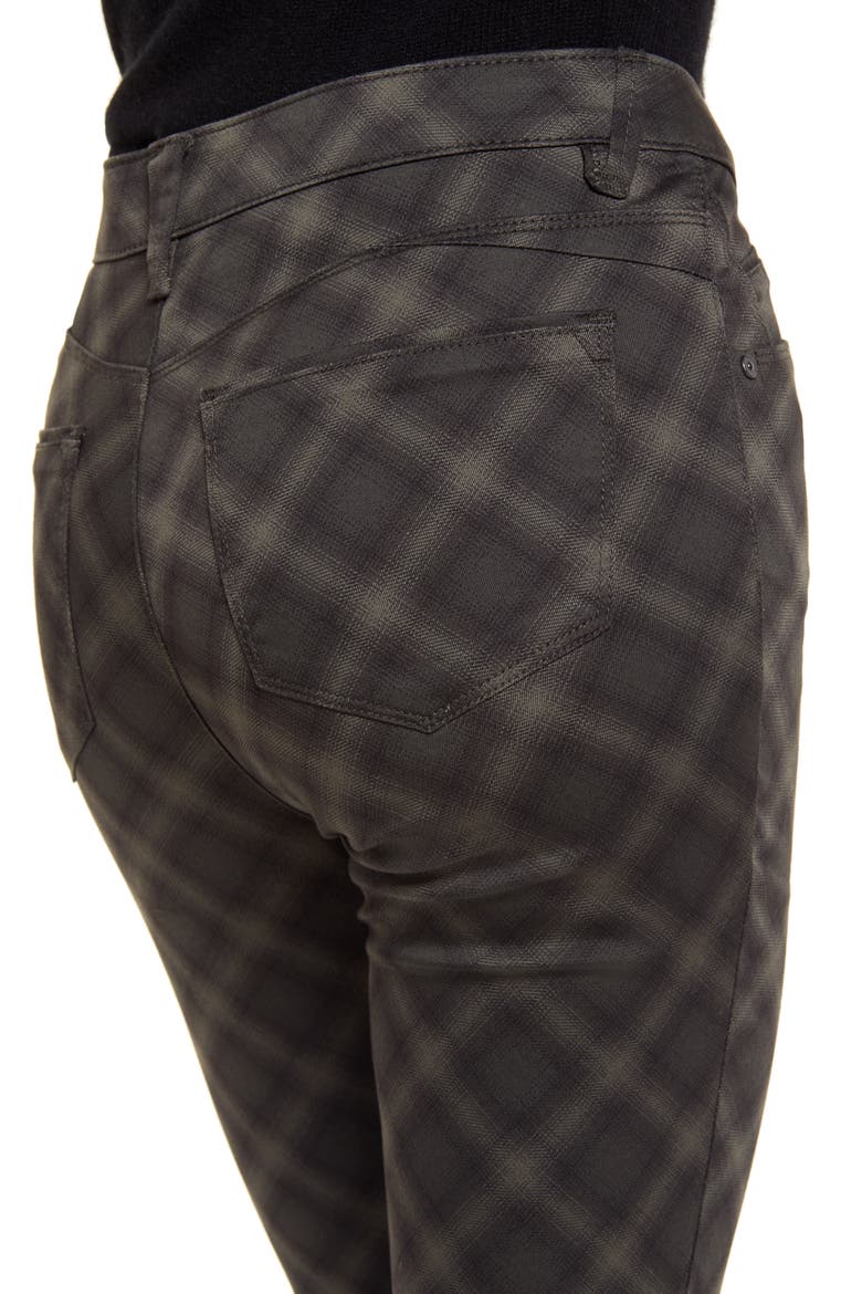 Ab-Solution Plaid High Waist Ankle Skinny Pants (Nordstrom Exclusive), Alternate, color, MIDNIGHT OLIVE