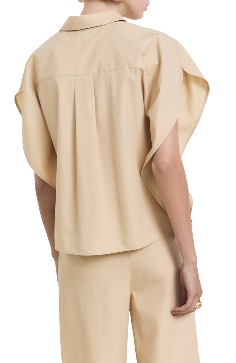 MANGO Oversize Button-Up Shirt, Alternate, color, Medium Brown