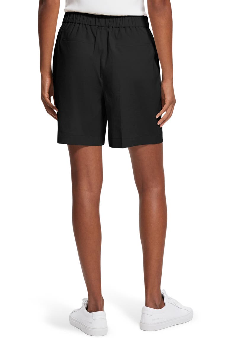 Linen Blend Shorts, Alternate, color, BLACK