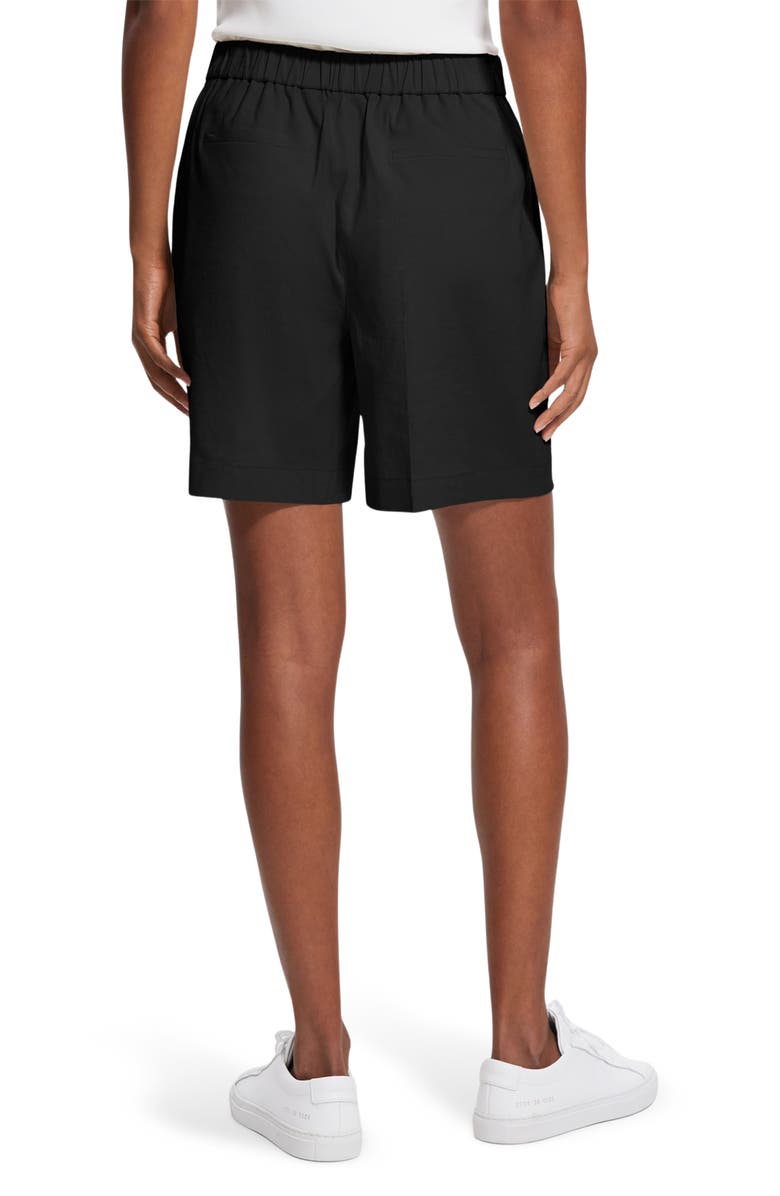 Theory Linen Blend Shorts, Alternate, color, Black