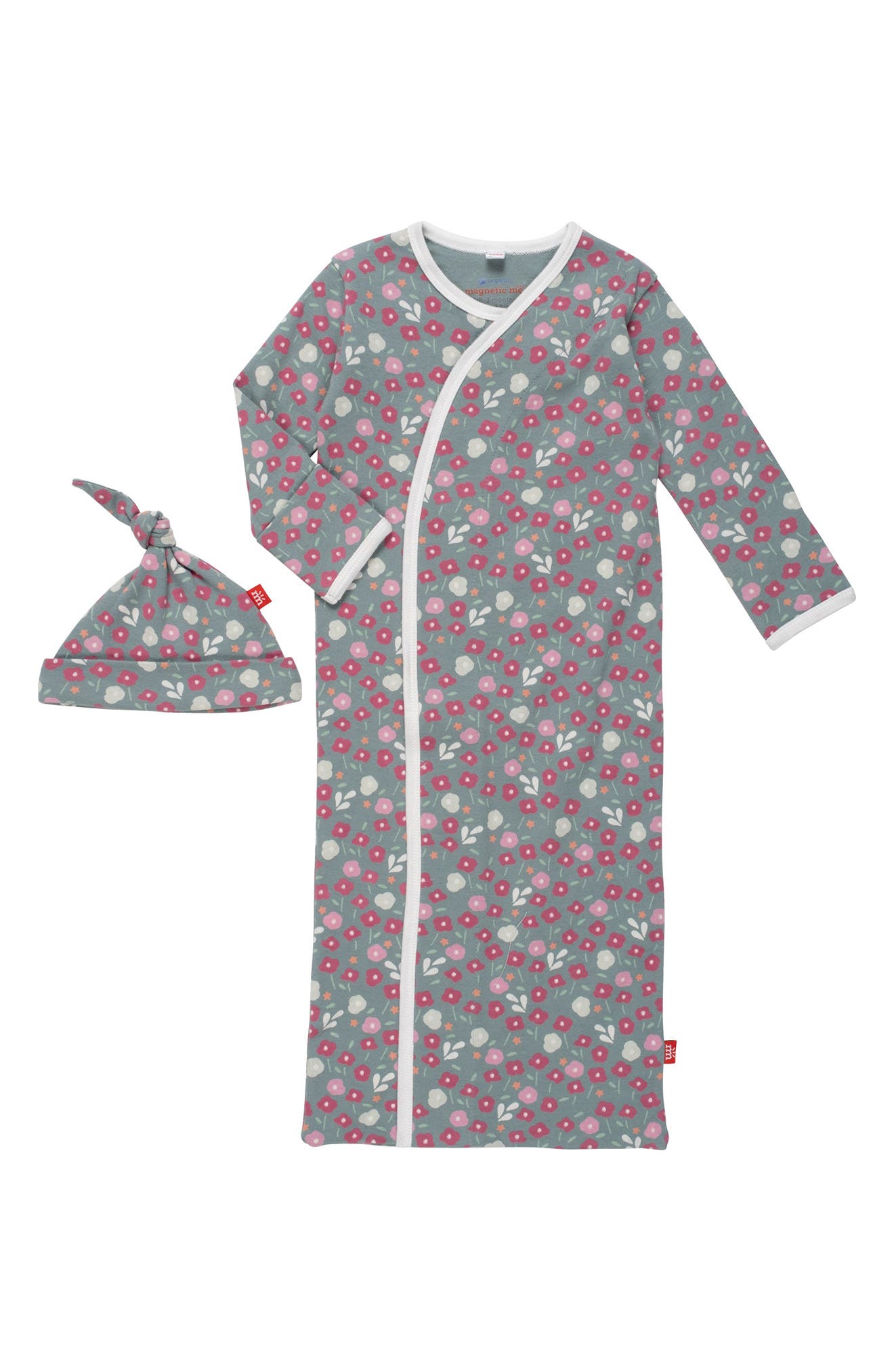 Magnetic Me Wren Floral Magnetic Sleep Gown & Hat Set