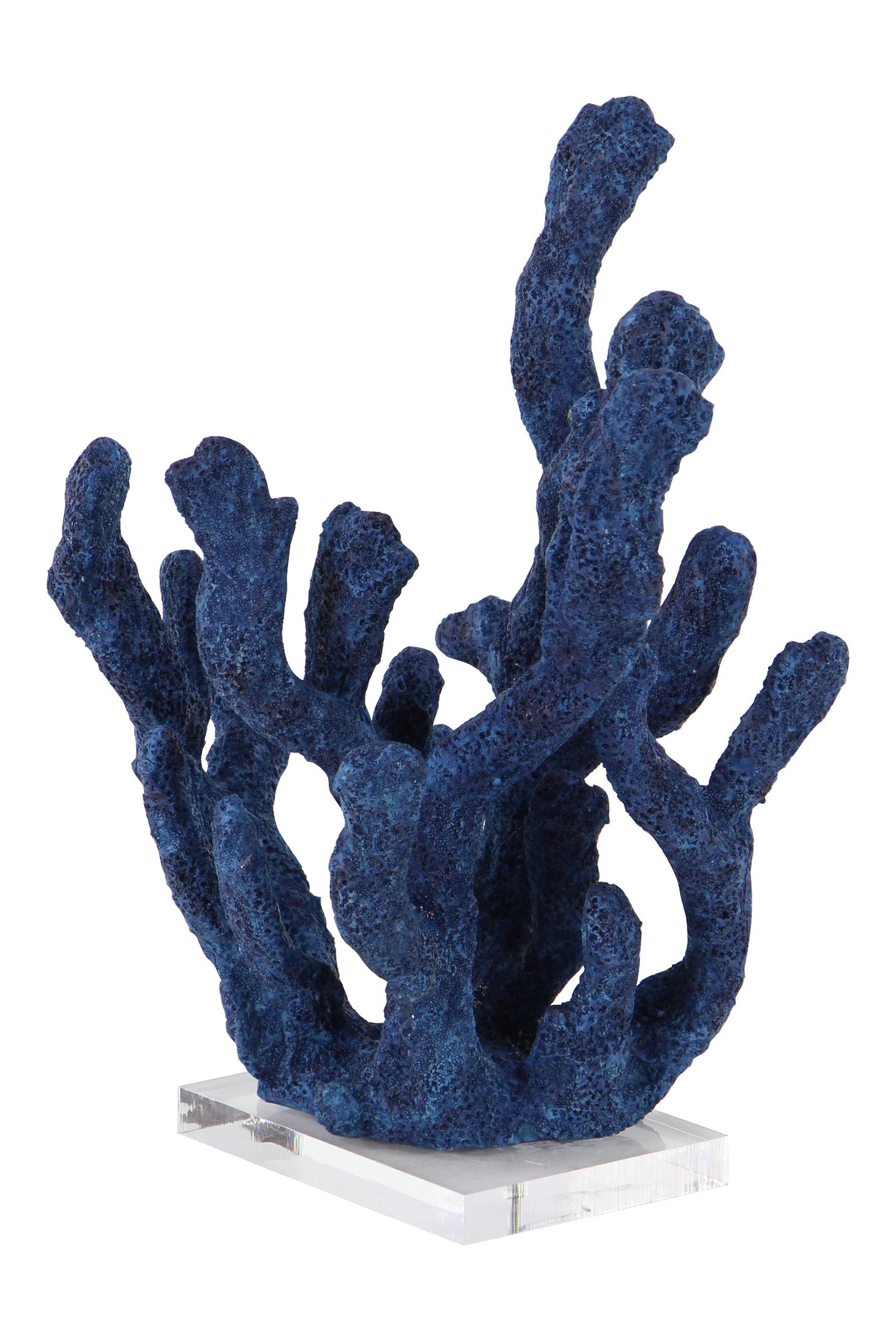 Stone Counter Display Rack WILLOW ROW Blue Polystone Coastal Sculpture, Coral 13 x 10 x 9 ...