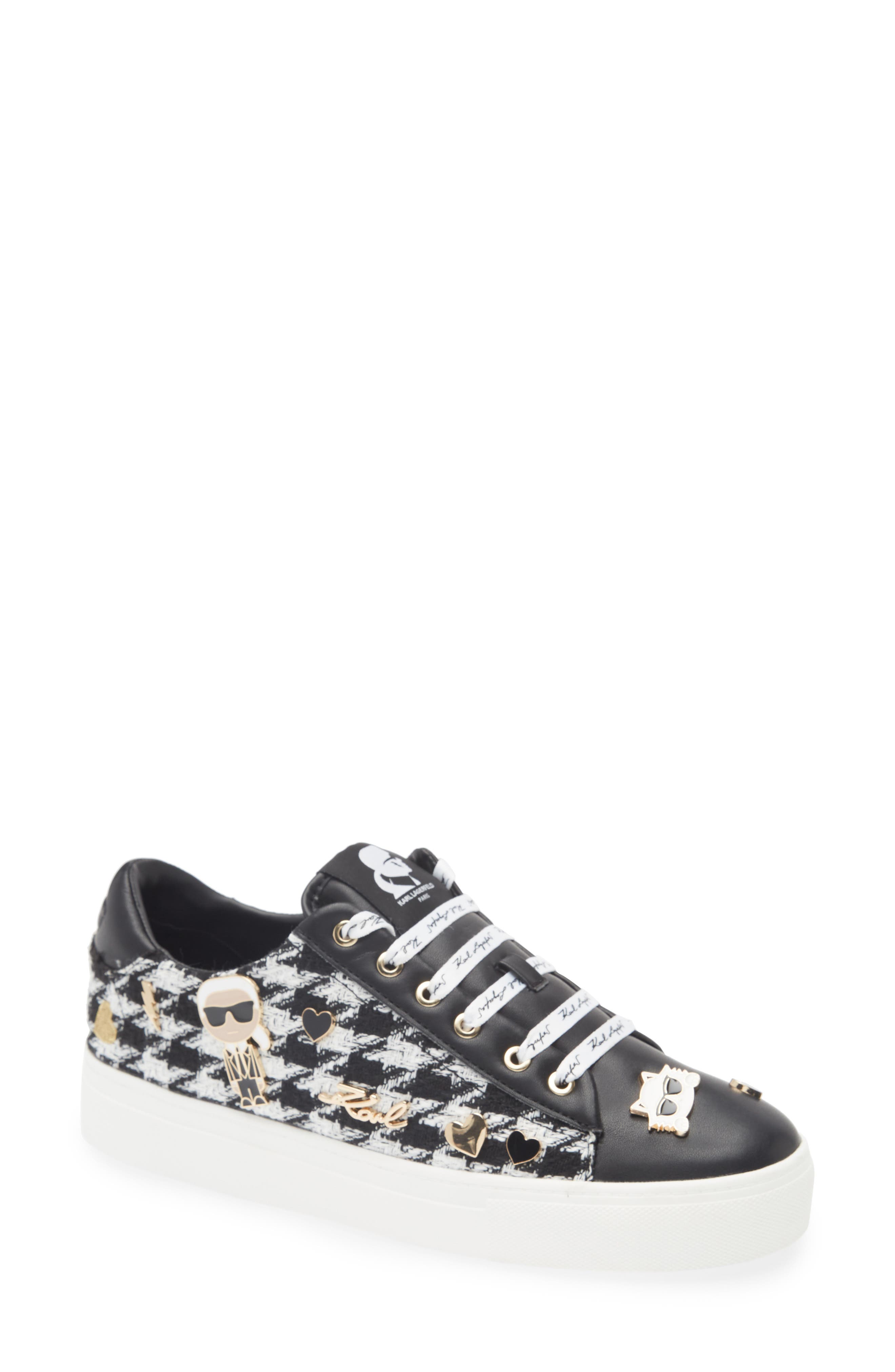 KARL LAGERFELD PARIS Cate Pins Tweed Sneaker