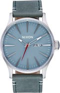Nixon The Sentry Leather Strap Watch, 42mm