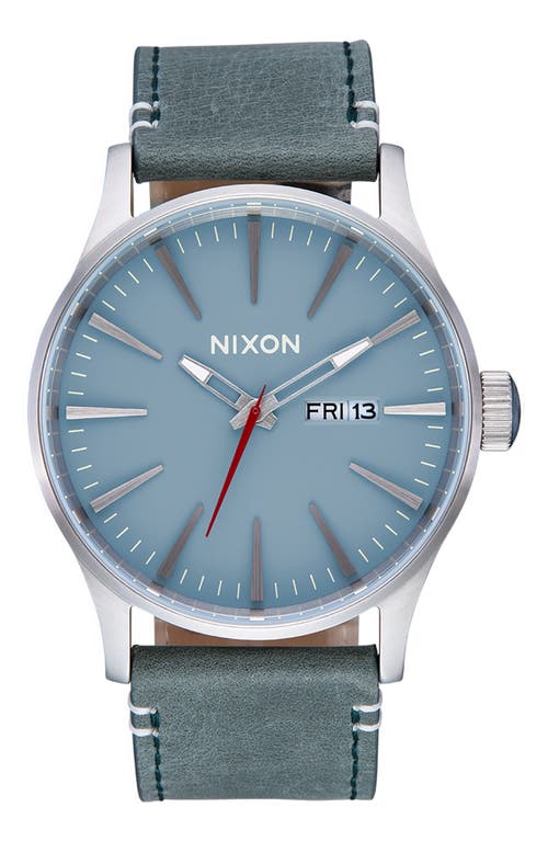 Nixon The Sentry Leather Strap Watch, 42mm In Multi