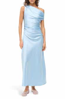 Phare One-Shoulder Stretch Silk Midi Dress