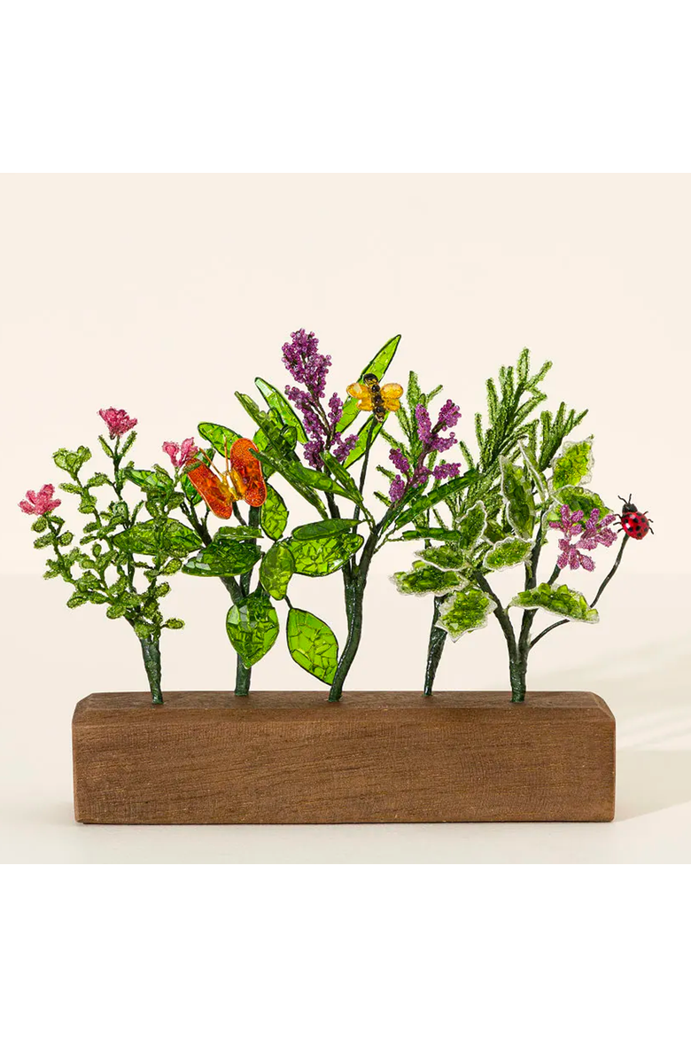 Herb Garden Sculpture, Main, color, Green / Brown / Purple