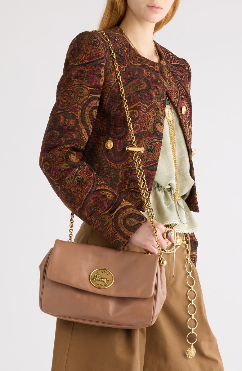 Chloé Heritage Leather Shoulder Bag, Alternate, color, Woodrose