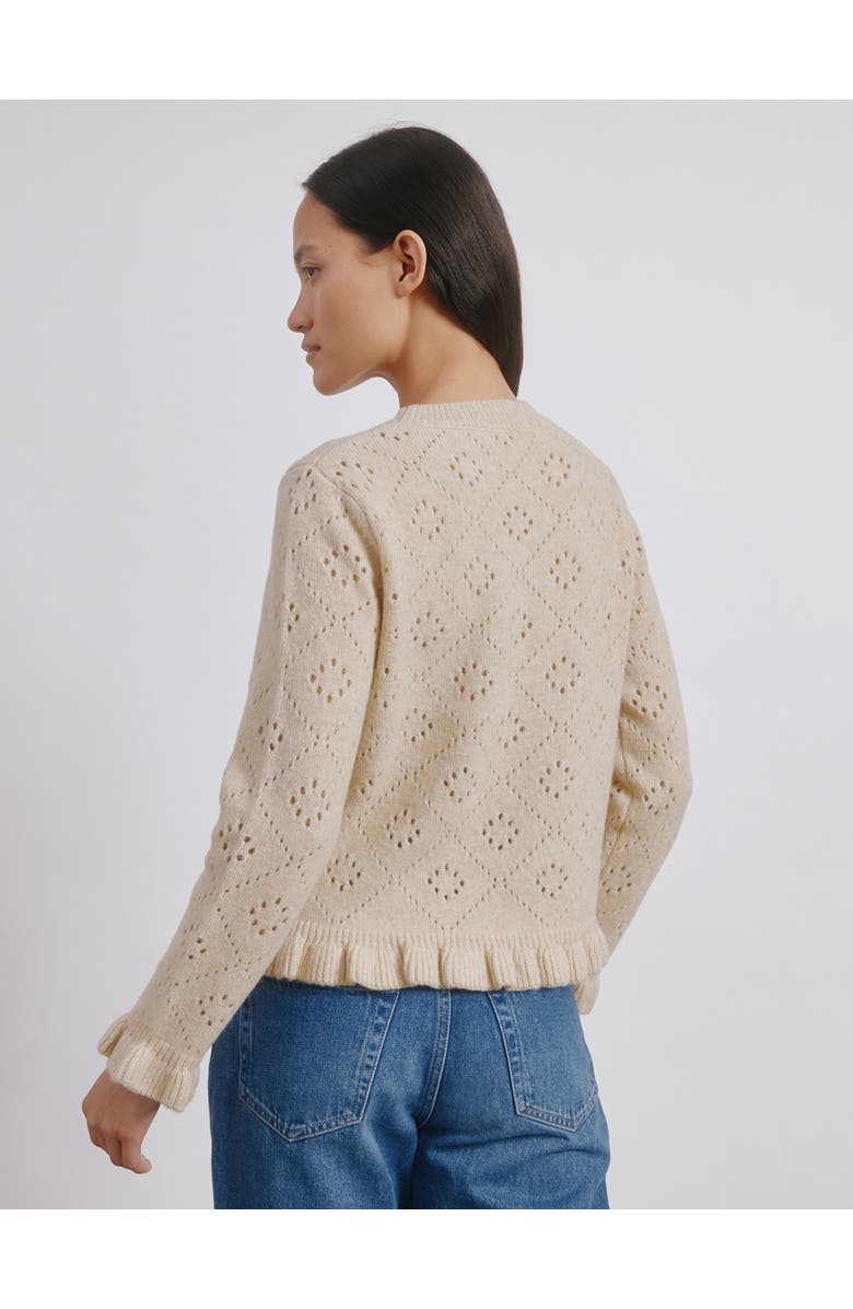 Albaray Pointelle Ruffle Sweater, Alternate, color, Cream