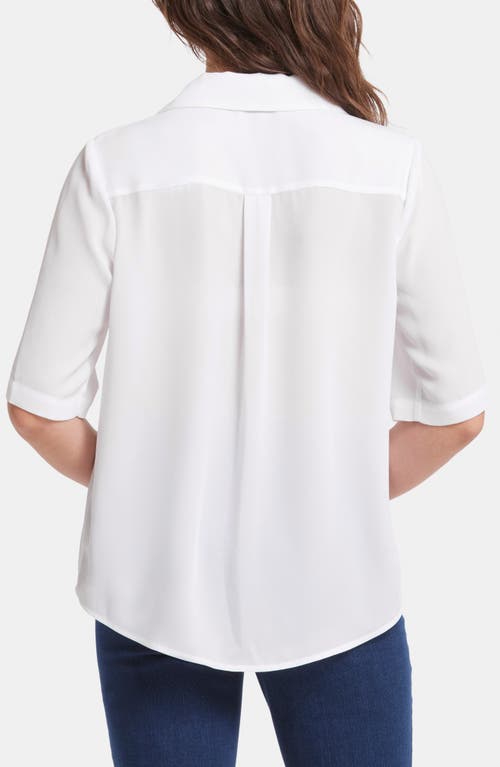 Nydj Gabrielle Floral Print Camp Shirt In White
