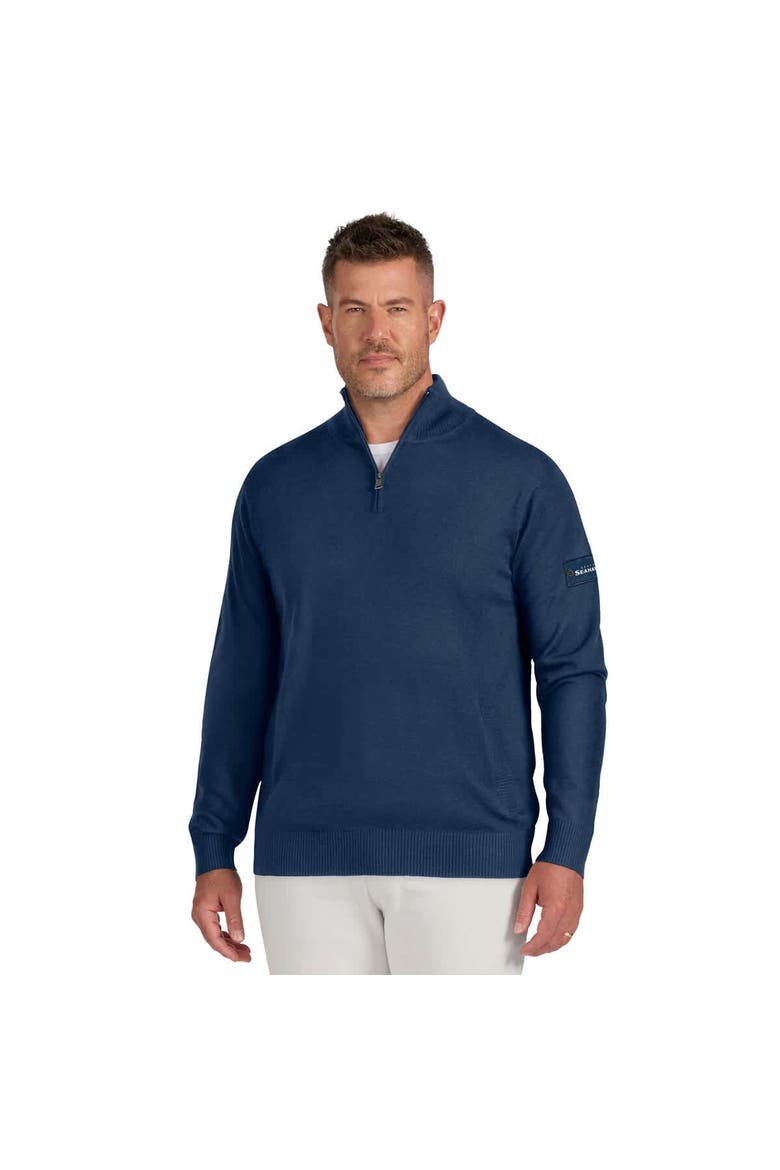 Men's J. Palmer Navy Seattle Seahawks Franchise Quarter-Zip Sweater, Alternate, color, Navy