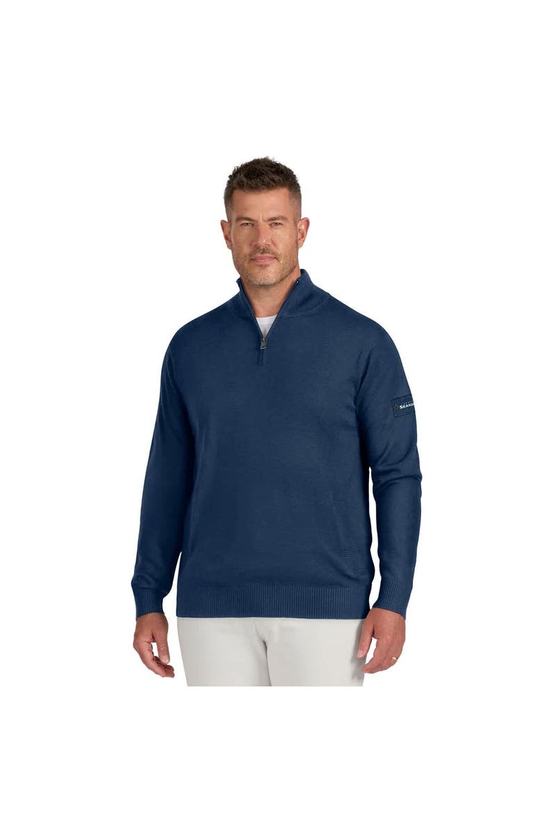 J. Palmer Men's J. Palmer Navy Seattle Seahawks Franchise Quarter-Zip Sweater, Alternate, color, Navy